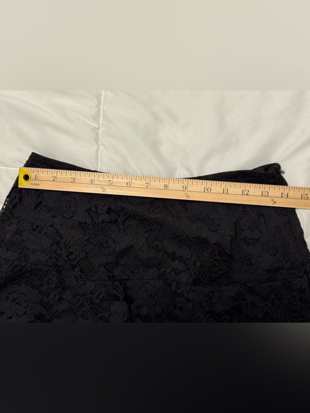 Peruvian Connection Black Drop Waist Ruffled Lace Mini Skirt - Picture 9 of 10